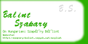 balint szapary business card